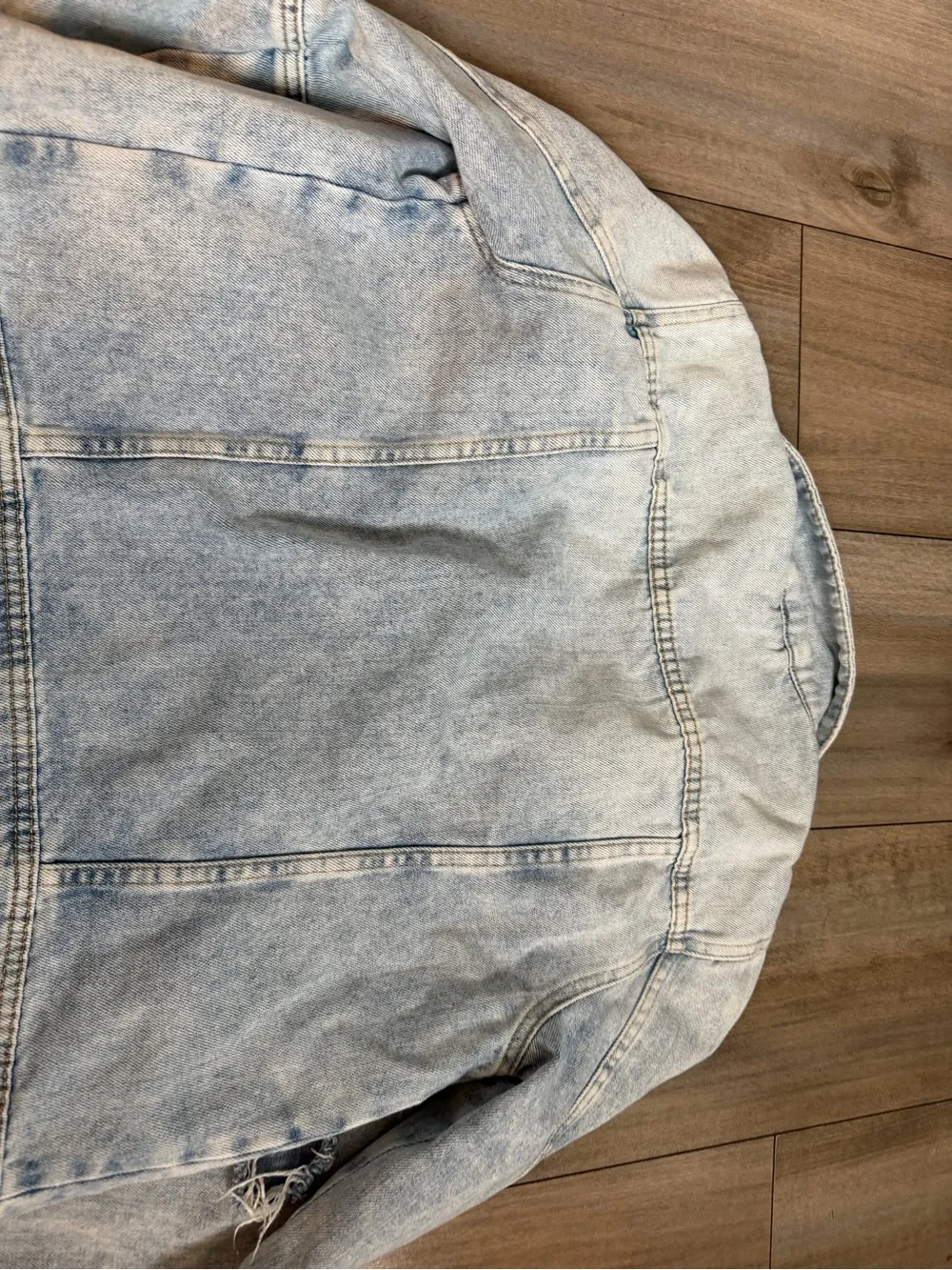 Free People Light Wash Distressed Jean Jacket - Picture 13 of 16